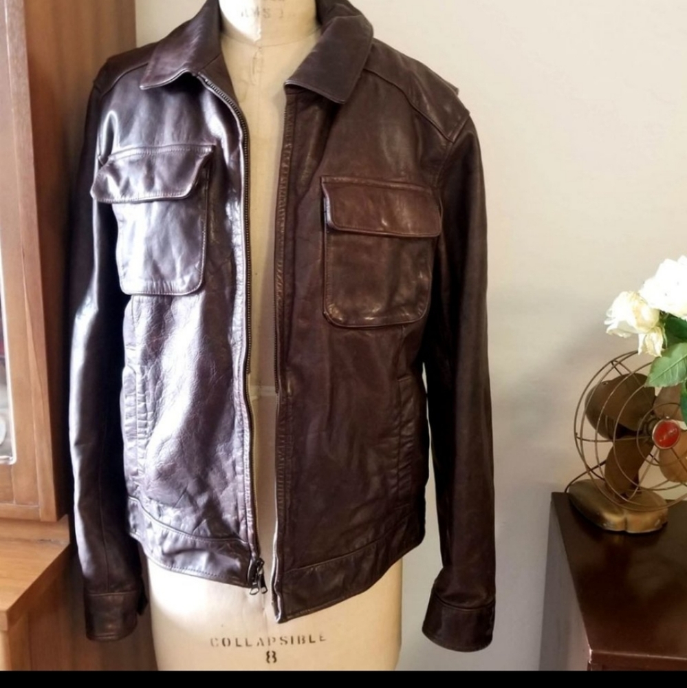 Remarkable Banana Republic Biker/Flight Jacket Leather M